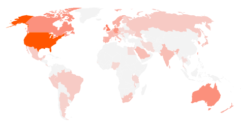 The heatmap of podcast listens over time